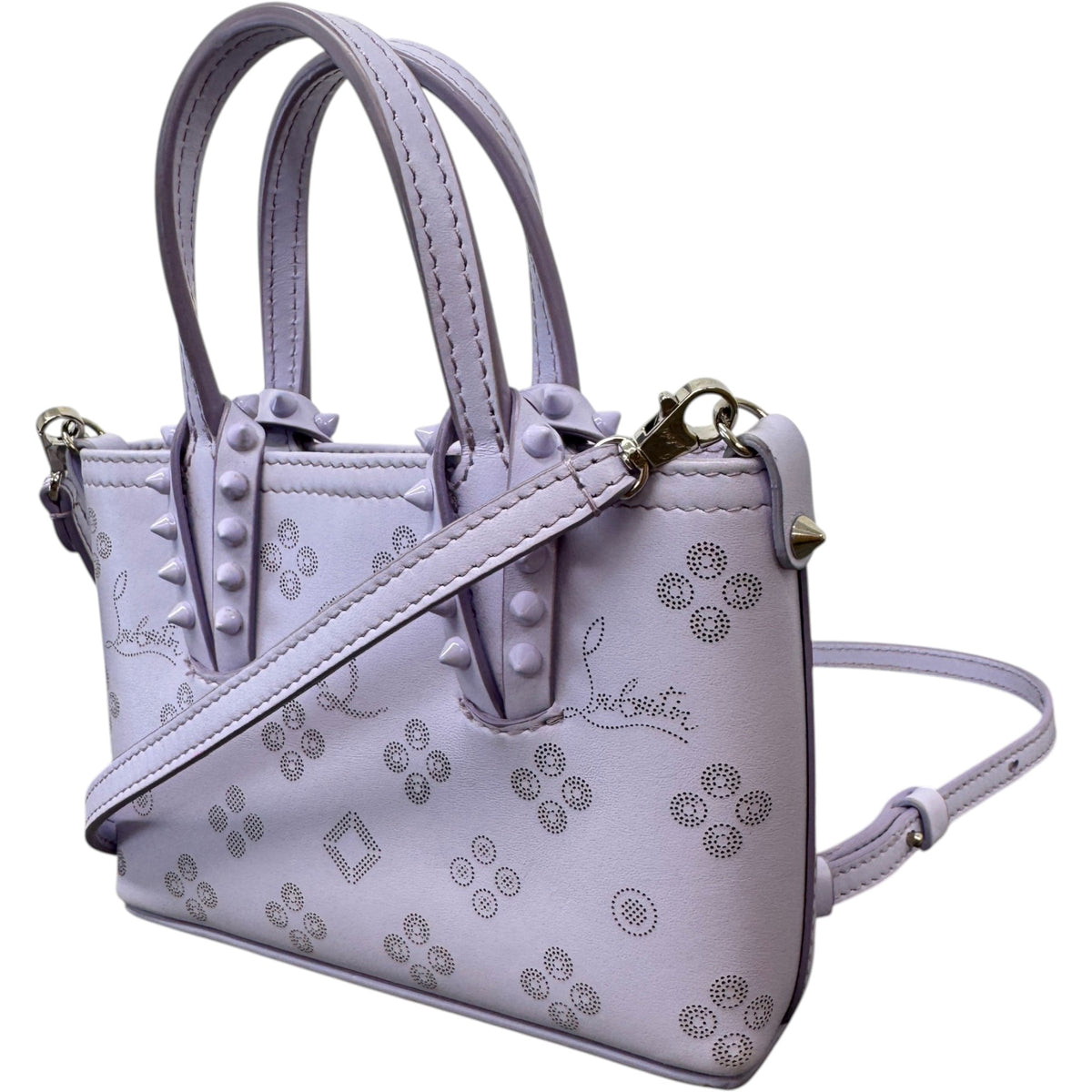 Women's Loubinthesky Mini East West Cabata Tote Handbag Purple - Photo 4