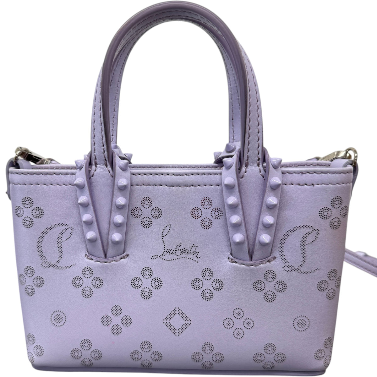 Women's Loubinthesky Mini East West Cabata Tote Handbag Purple - Photo 3