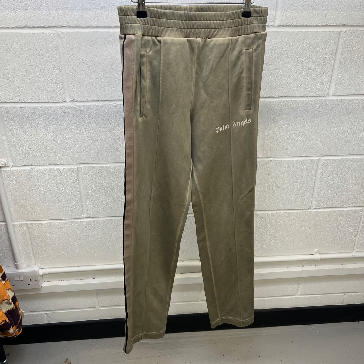 Men's Distressed Track Joggers Khaki Size S / W30 - Photo 7