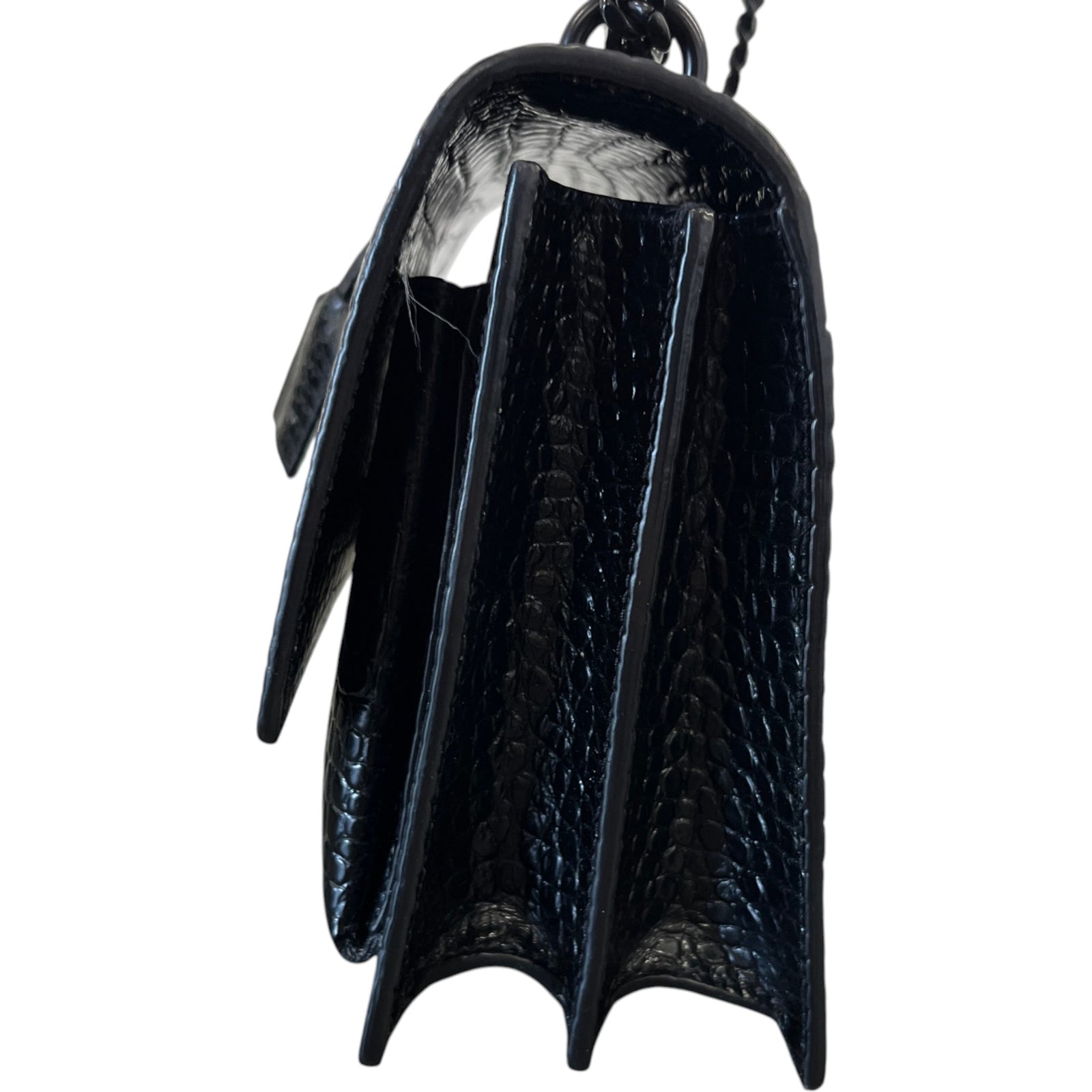 Women's Crocodile Embossed Bag Black - Photo 7