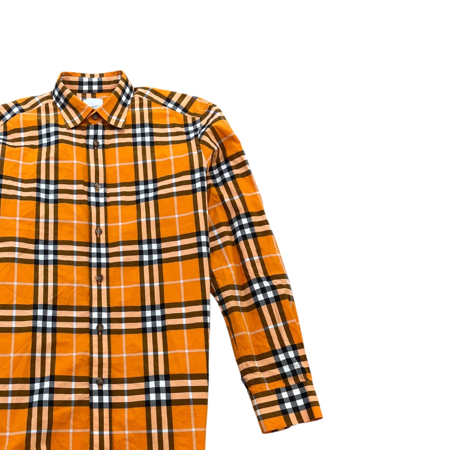Men's Nova Check Long Sleeve Shirt Orange Size M - Photo 3