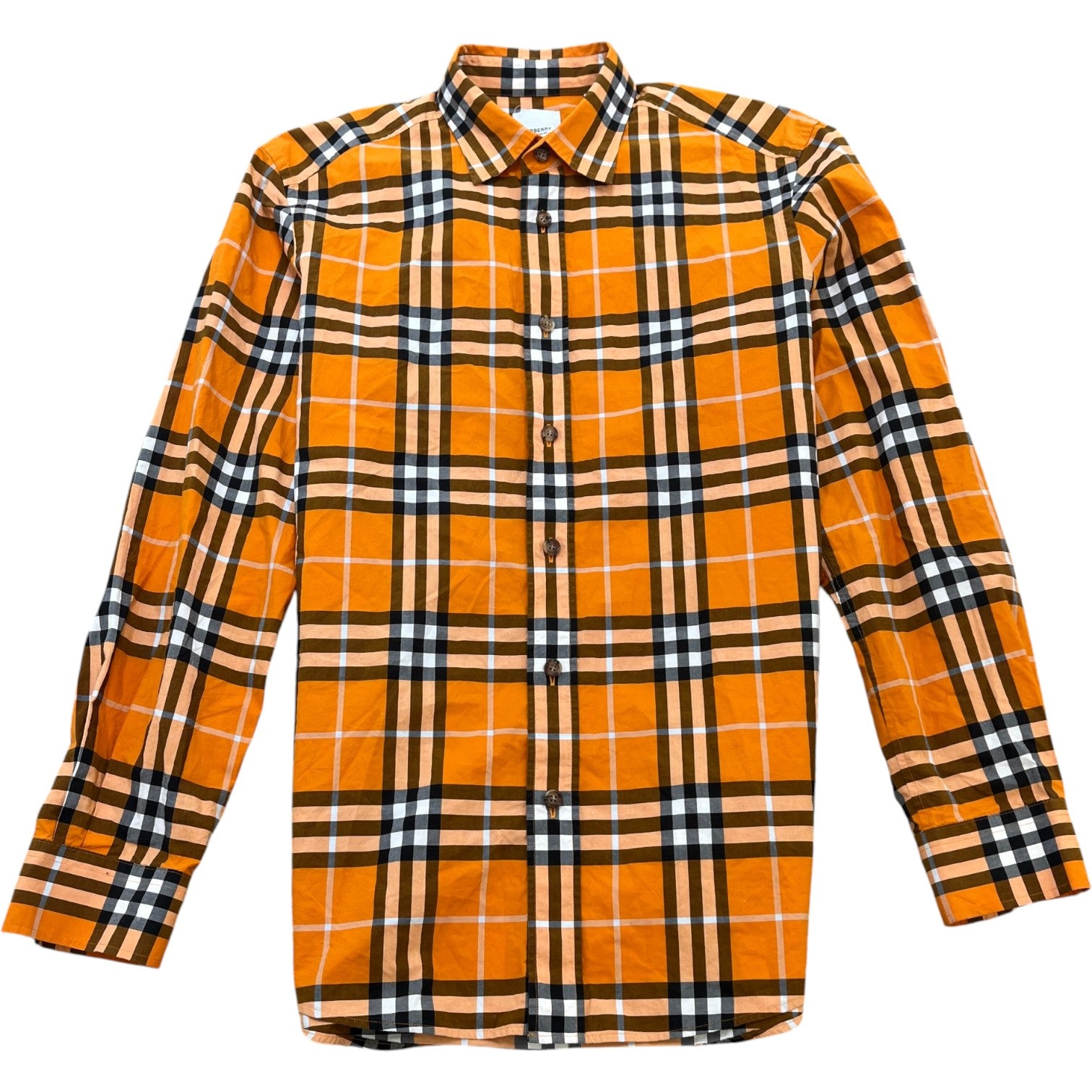 Men's Nova Check Long Sleeve Shirt Orange Size M - Photo 1