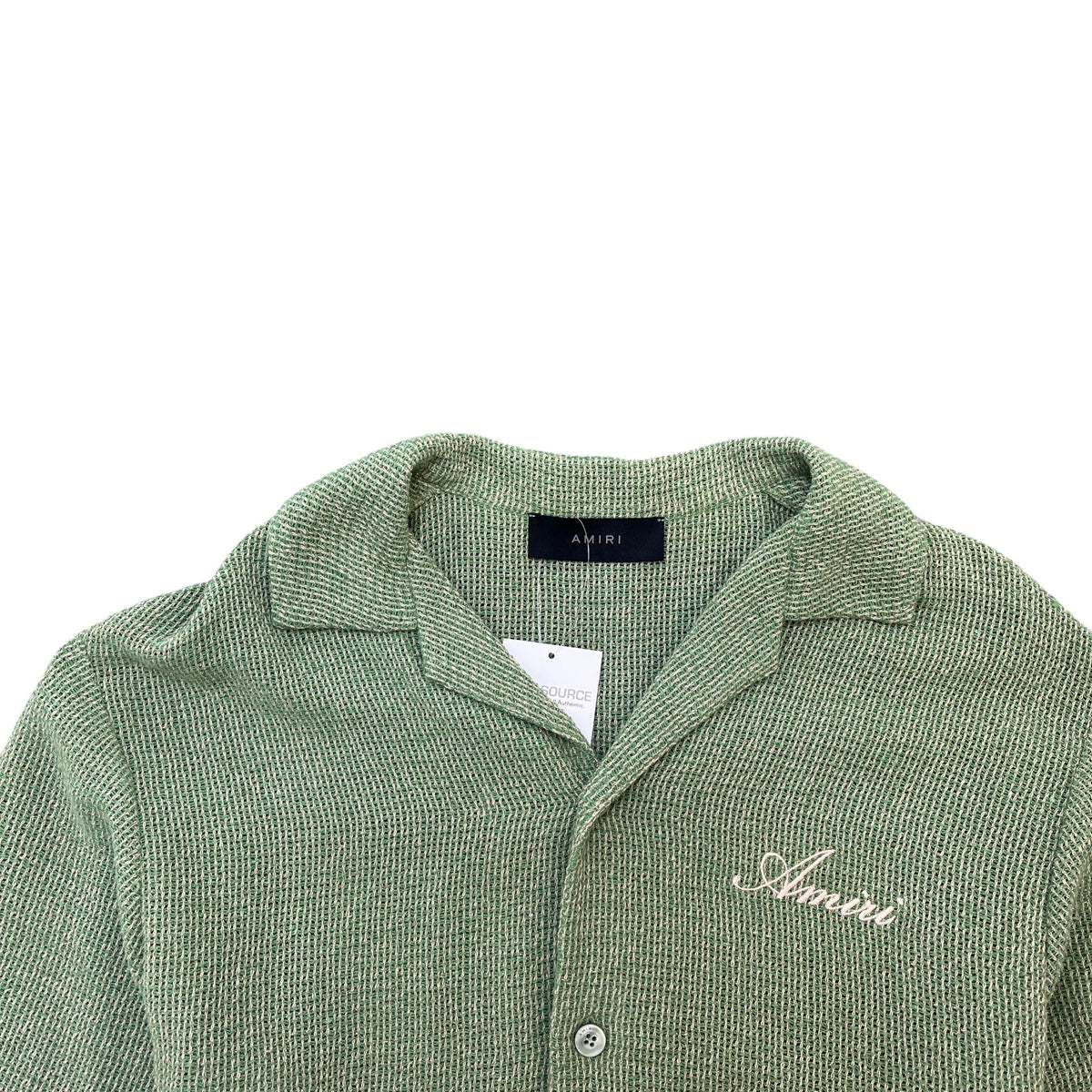 Men's Embroidered Logo Short Sleeve Shirt Green Size L - Photo 5