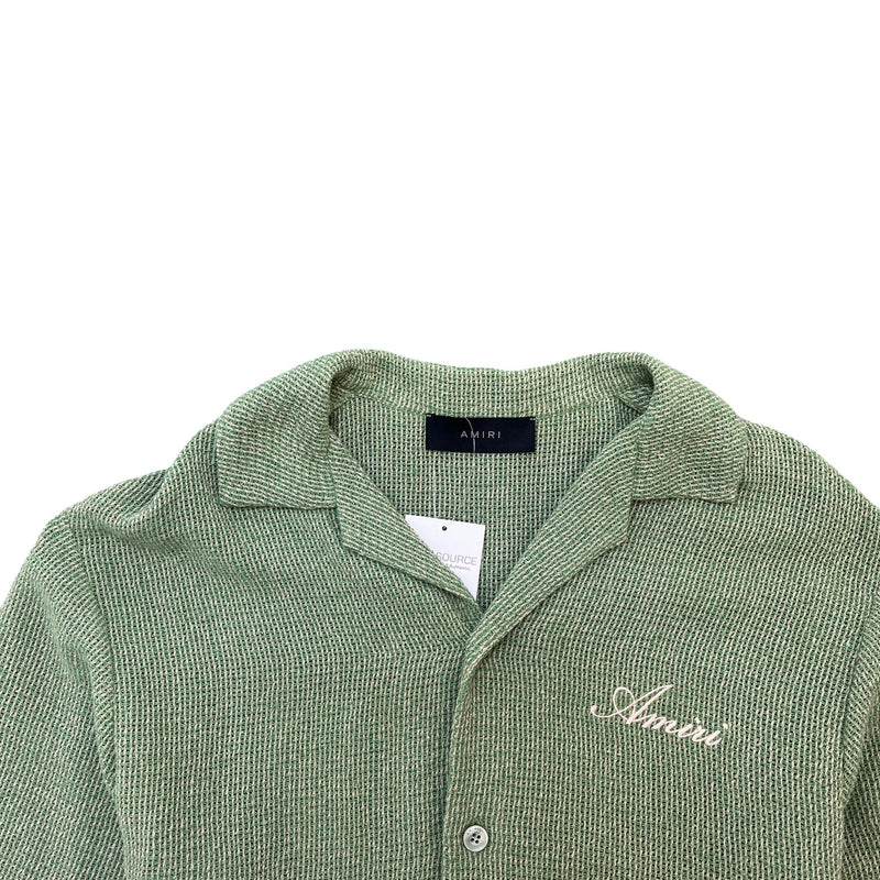 Men's Embroidered Logo Short Sleeve Shirt Green Size L