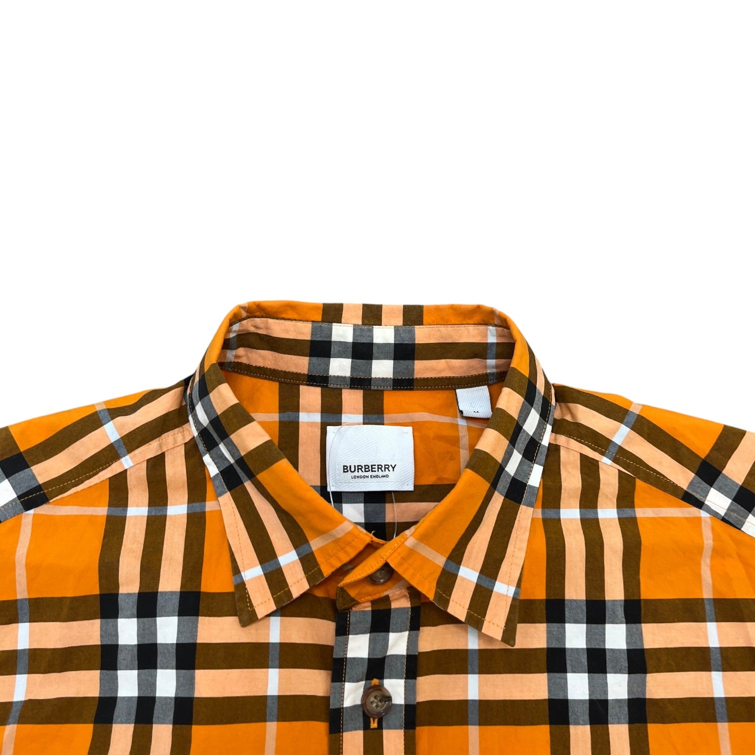 Men's Nova Check Long Sleeve Shirt Orange Size M - Photo 5
