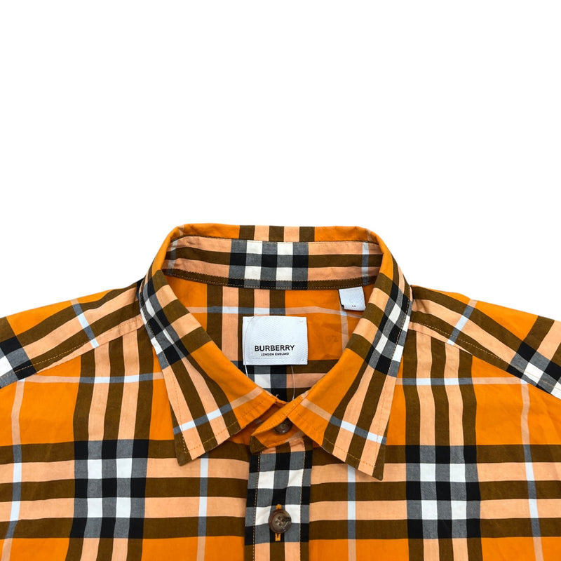 Men's Nova Check Long Sleeve Shirt Orange Size M