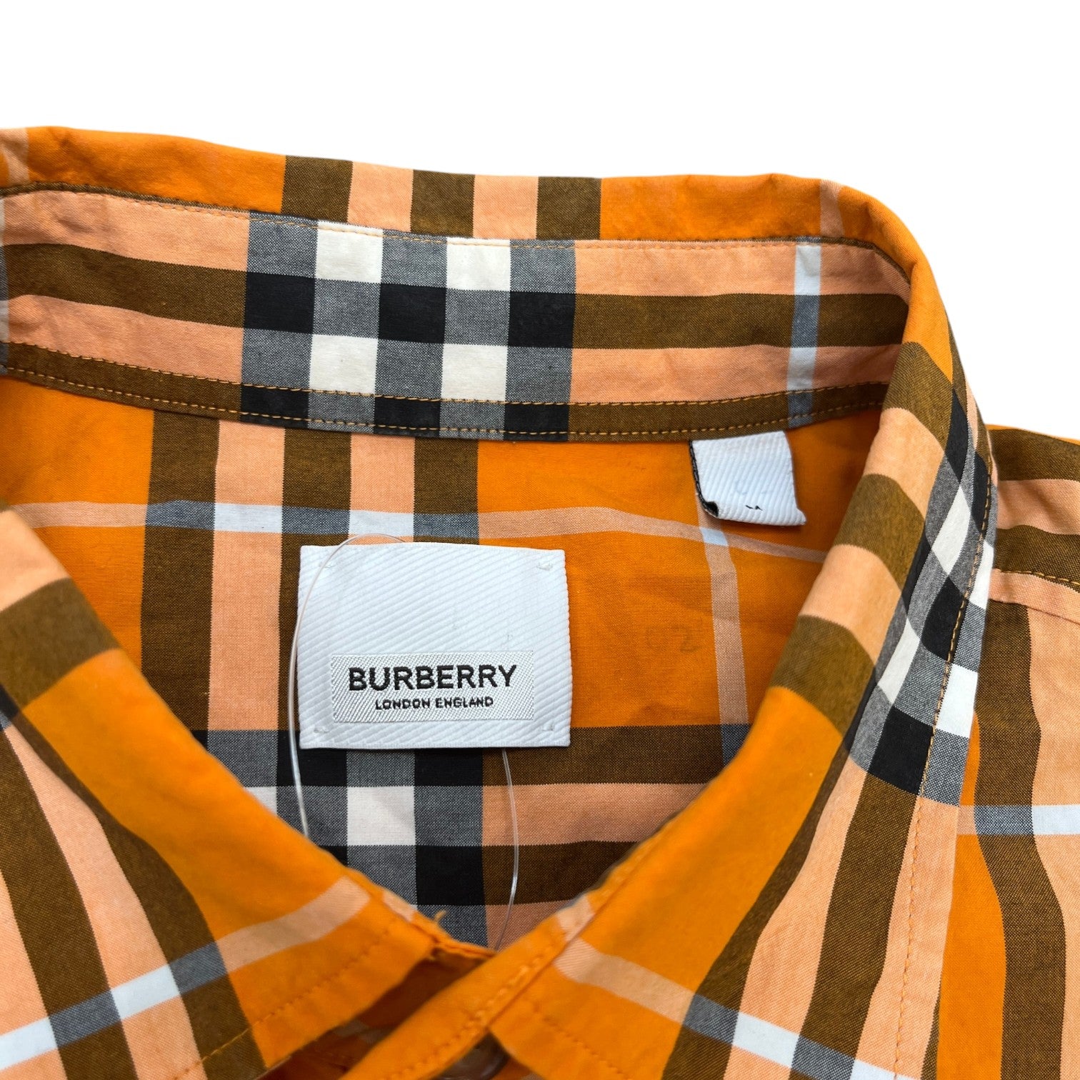 Men's Nova Check Long Sleeve Shirt Orange Size M - Photo 6