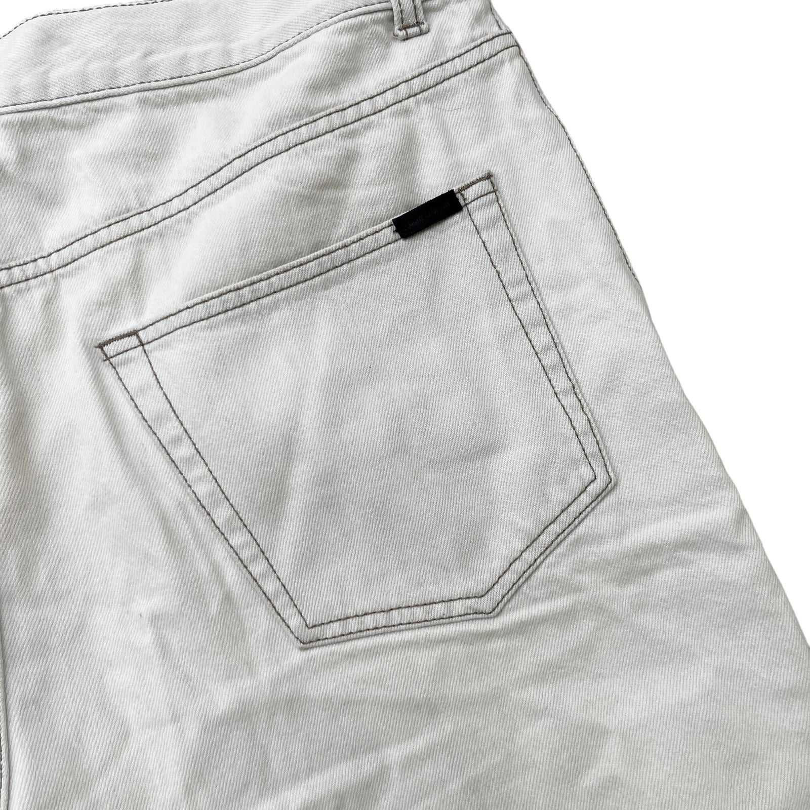 Men's Raw Edge Baggy Shorts Cream Size Waist 32" - Photo 7