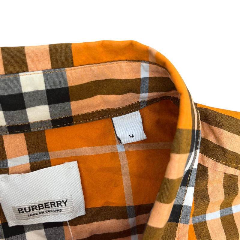 Men's Nova Check Long Sleeve Shirt Orange Size M