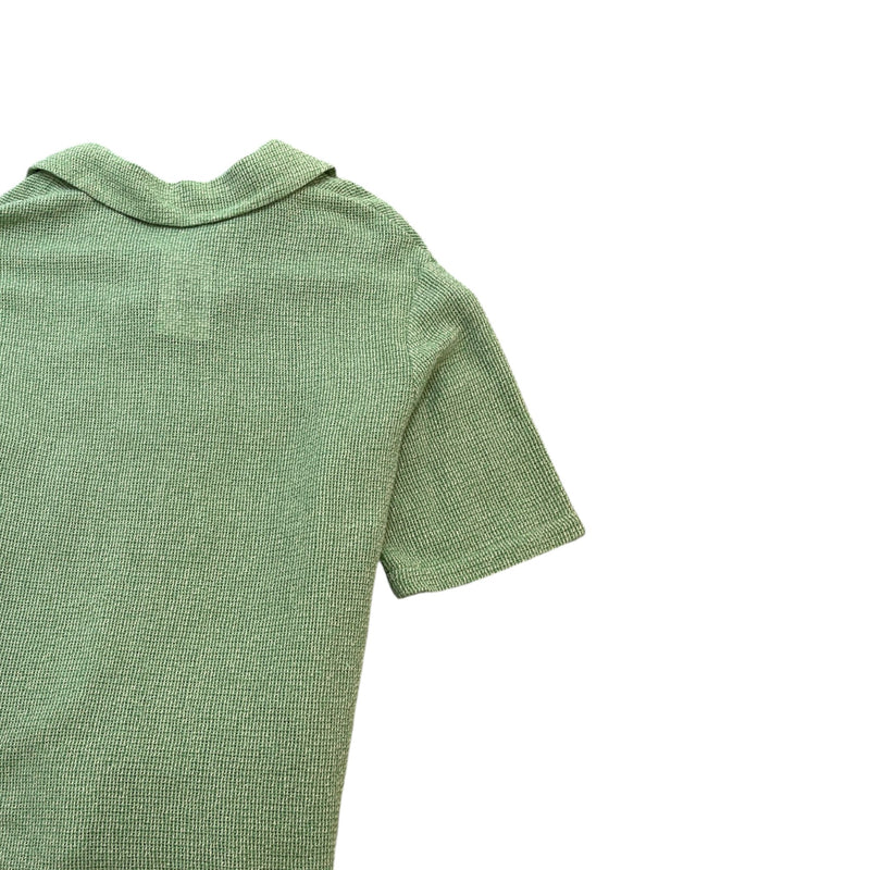 Men's Embroidered Logo Short Sleeve Shirt Green Size L