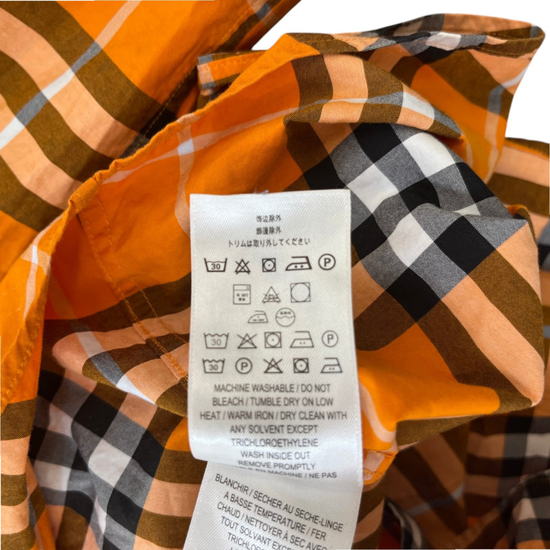Men's Nova Check Long Sleeve Shirt Orange Size M