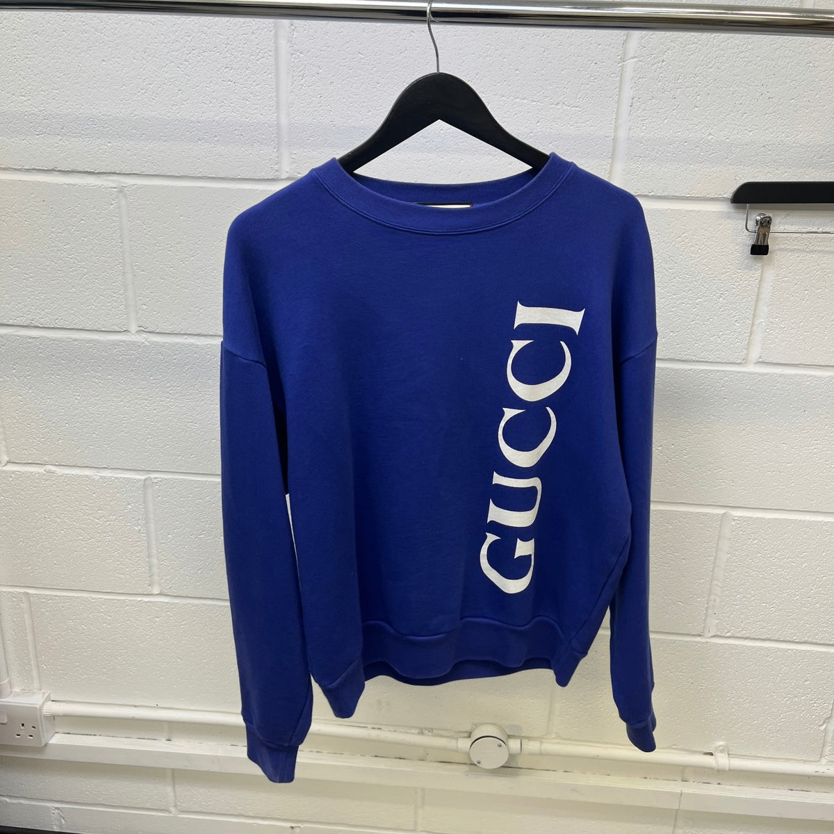 Men's Logo Print Sweatshirt Blue Size S - Photo 7