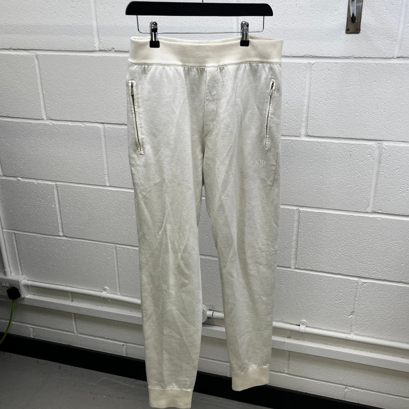Men's Embroidered Logo Joggers Cream Size M