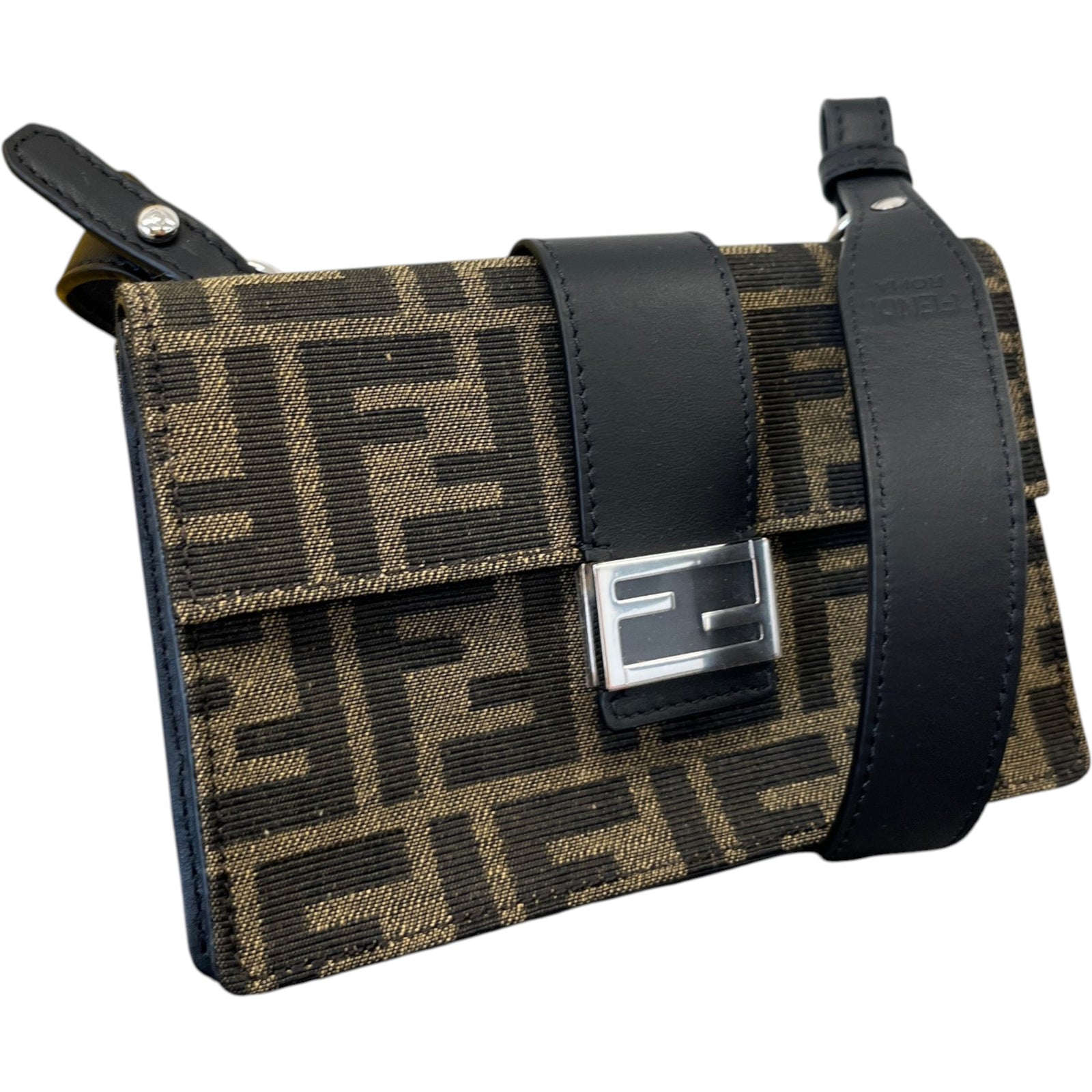 Women's Ff Jacquard Crossbody Bag Brown - Photo 4