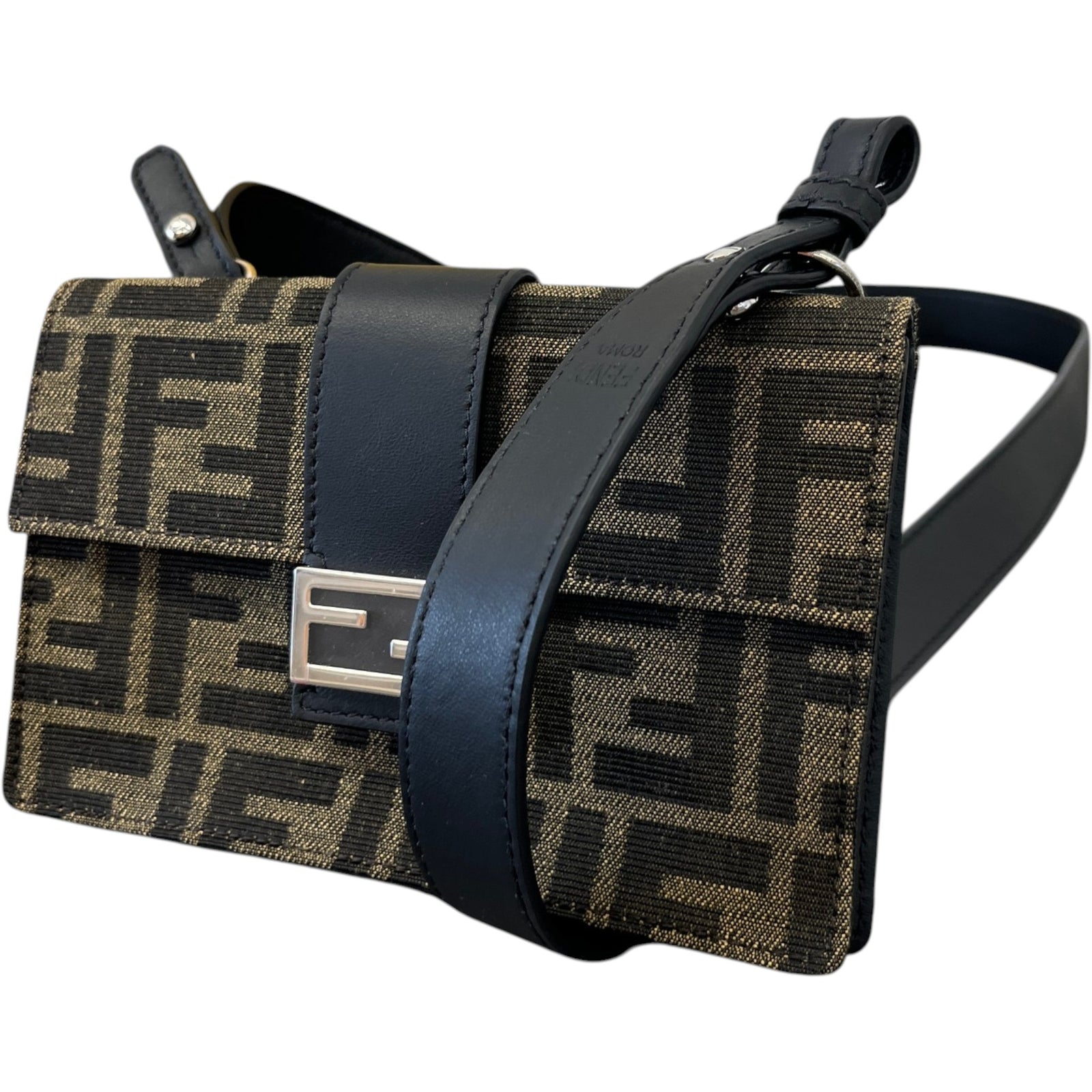 Women's Ff Jacquard Crossbody Bag Brown - Photo 5
