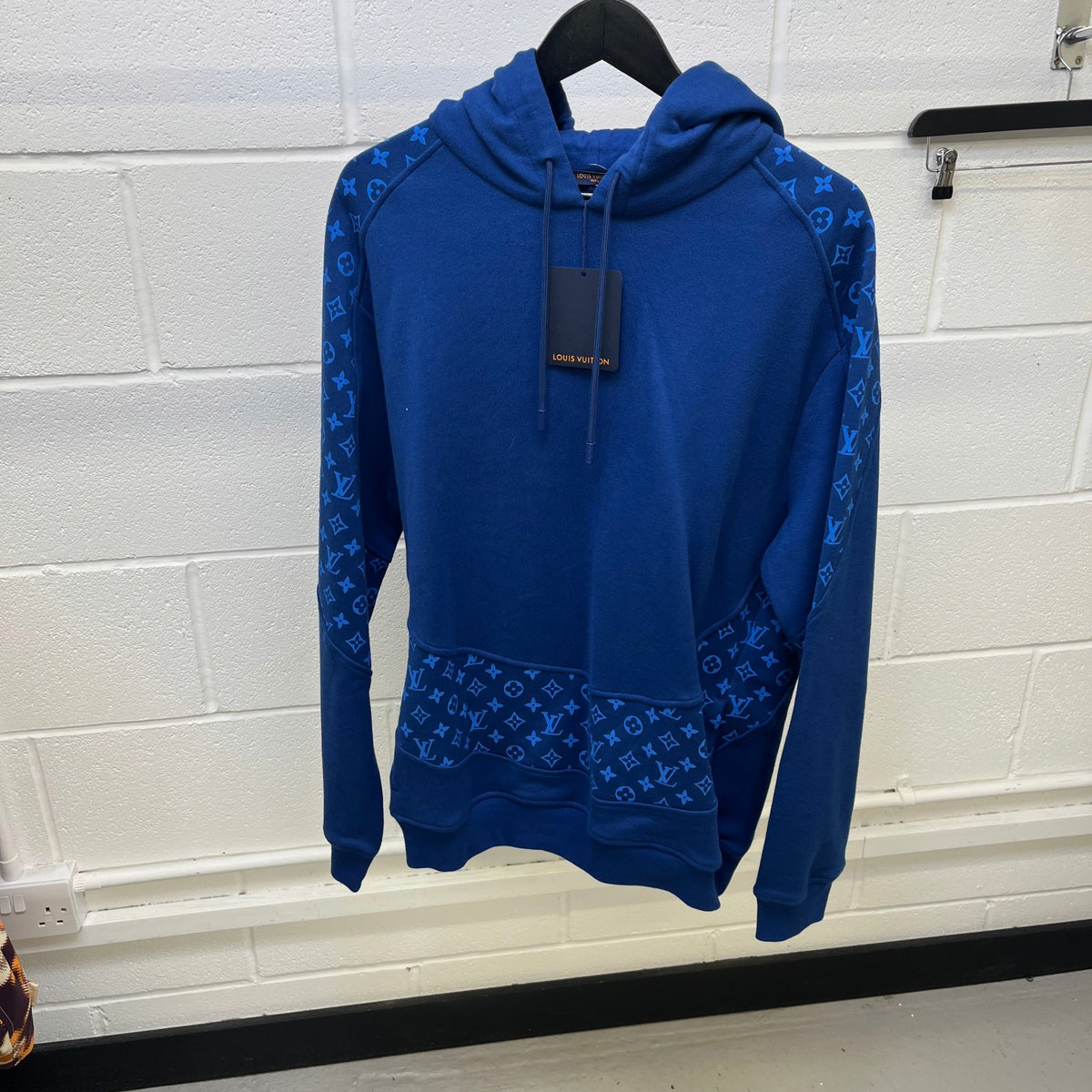 Men's Monogram Circle Cut Hoodie Blue Size L - Photo 7