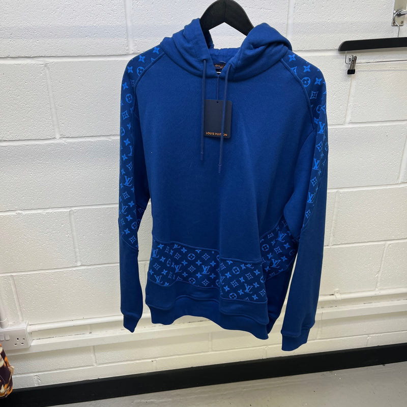 Men's Monogram Circle Cut Hoodie Blue Size L