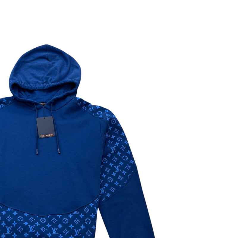 Men's Monogram Circle Cut Hoodie Blue Size L