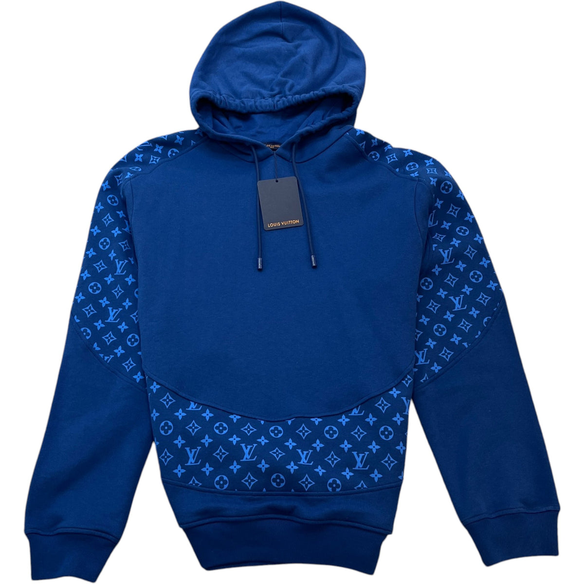 Men's Monogram Circle Cut Hoodie Blue Size L - Photo 1