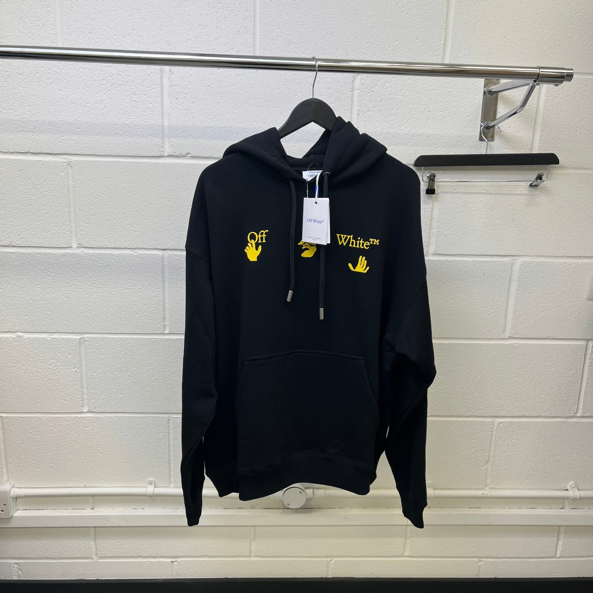 Men's Logo Print Hoodie Black Size M - Photo 6