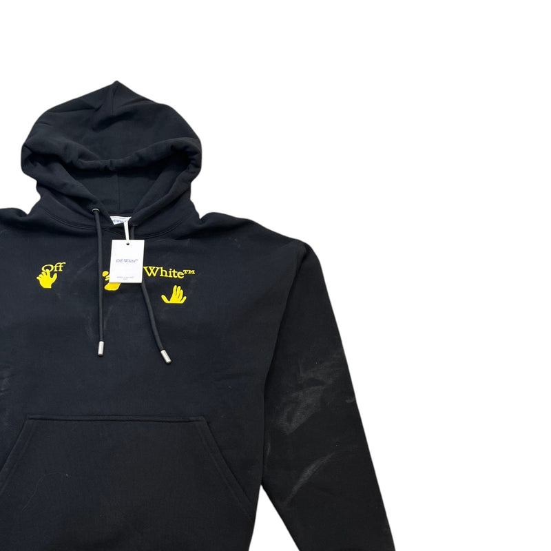 Men's Logo Print Hoodie Black Size XL