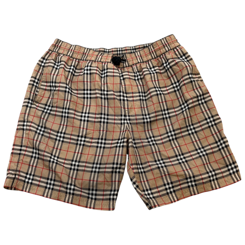 Men's Nova Check Swim Shorts Beige Size M