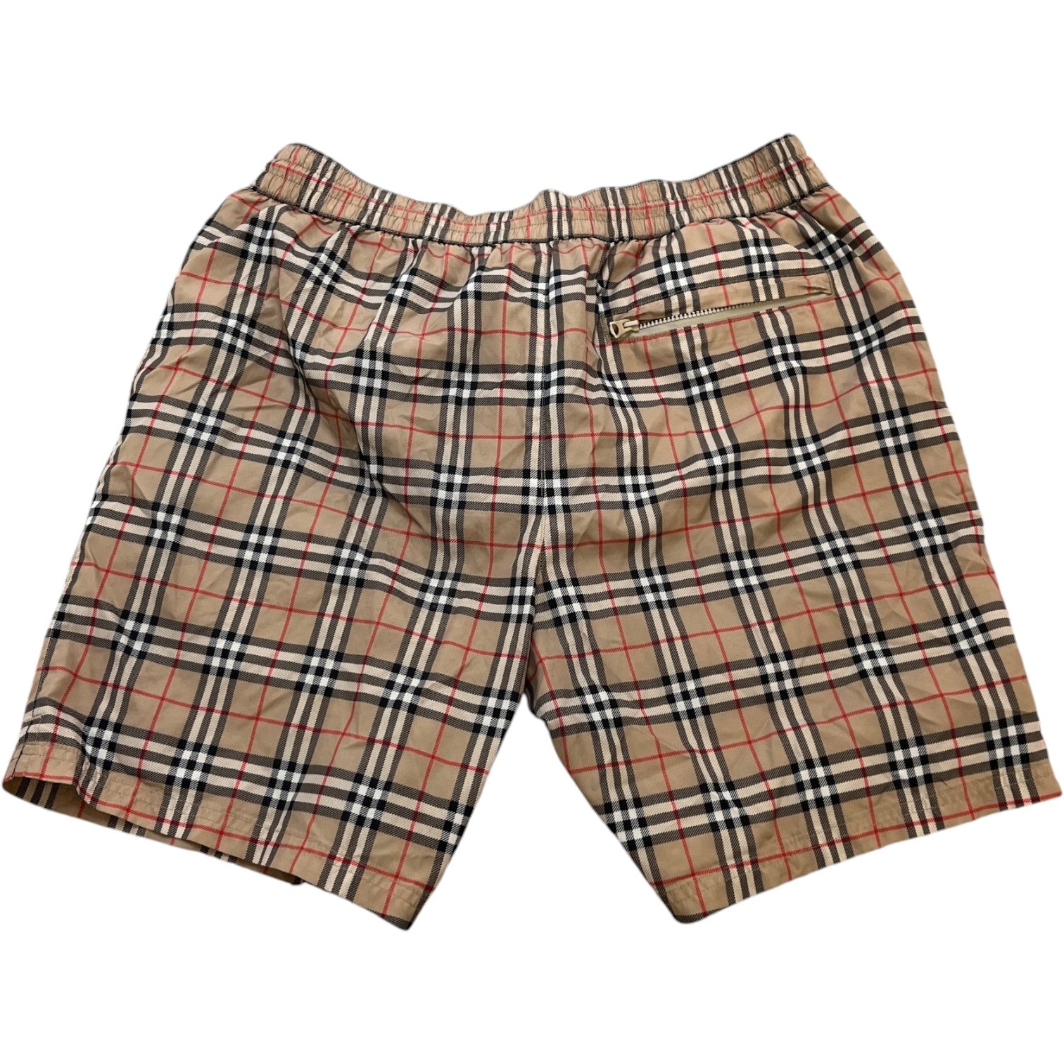 Men's Nova Check Swim Shorts Beige Size M - Photo 2