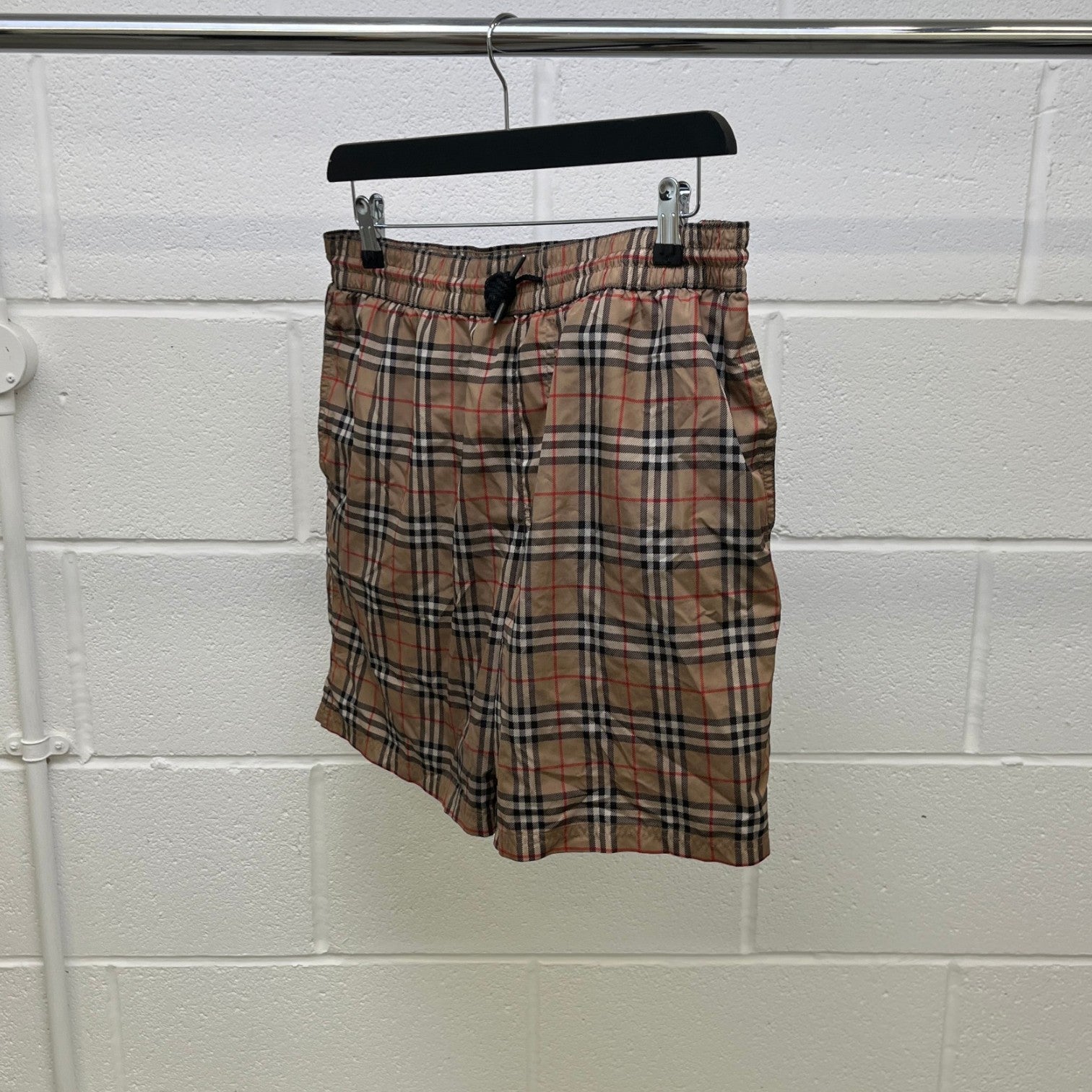 Men's Nova Check Swim Shorts Beige Size M - Photo 7