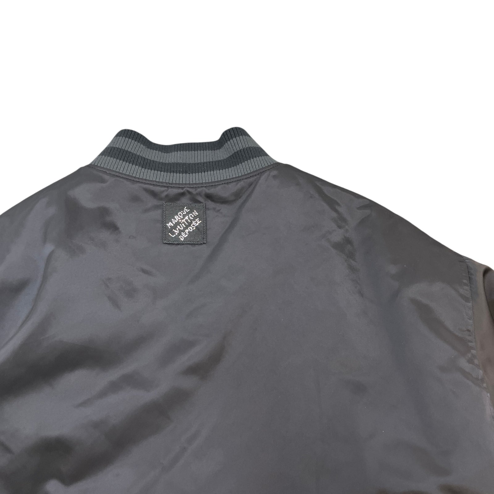 Men's Embellished Nylon Baseball Blouson Jacket Black Size XL - Photo 6