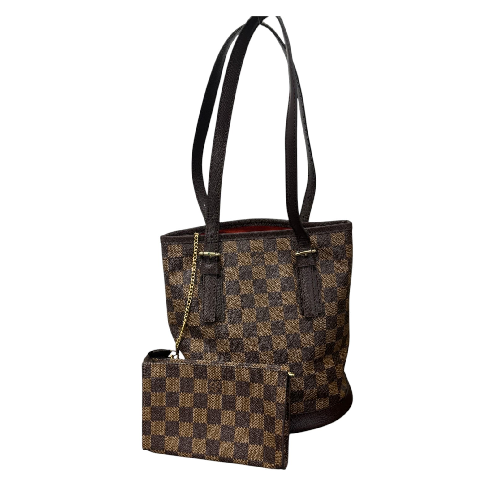 Women's Damier Ebene Marais Bucket Bag Brown - Photo 1