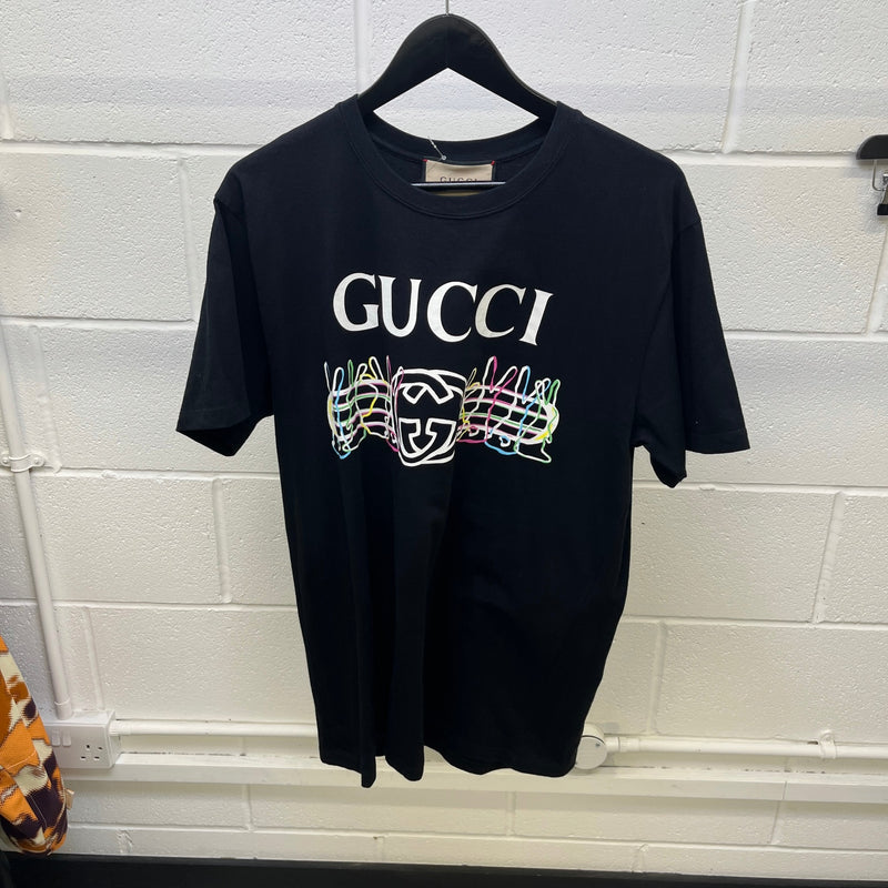 Men's Logo Print T-Shirt Black Size M
