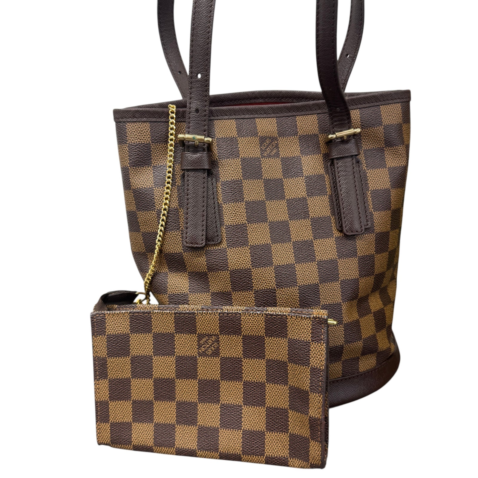 Women's Damier Ebene Marais Bucket Bag Brown - Photo 3