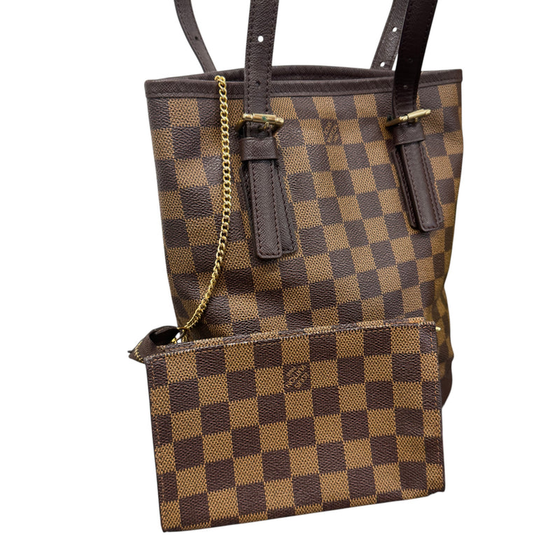 Women's Damier Ebene Marais Bucket Bag Brown