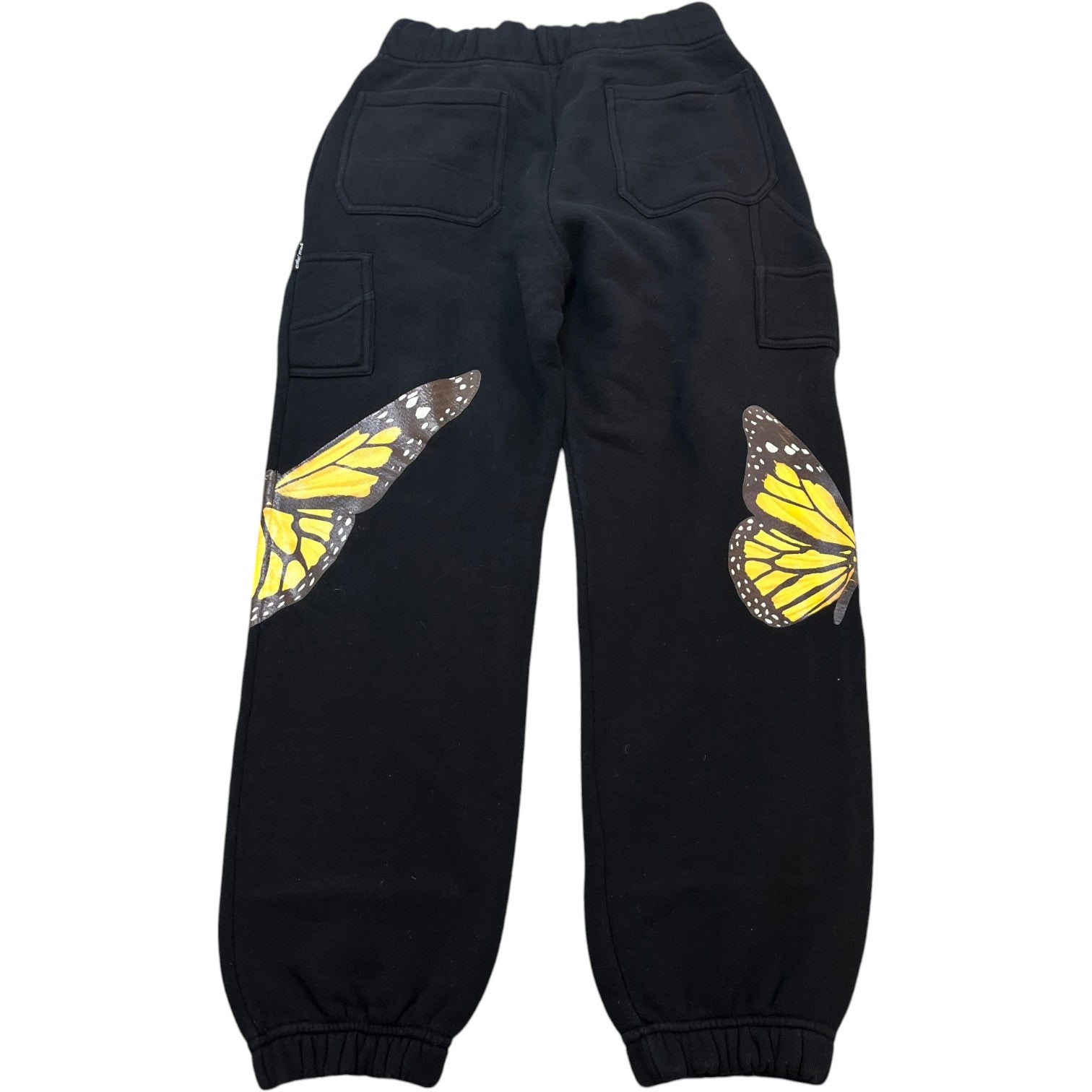 Men's Butterfly Motif Tapered Joggers Black Size S - Photo 2
