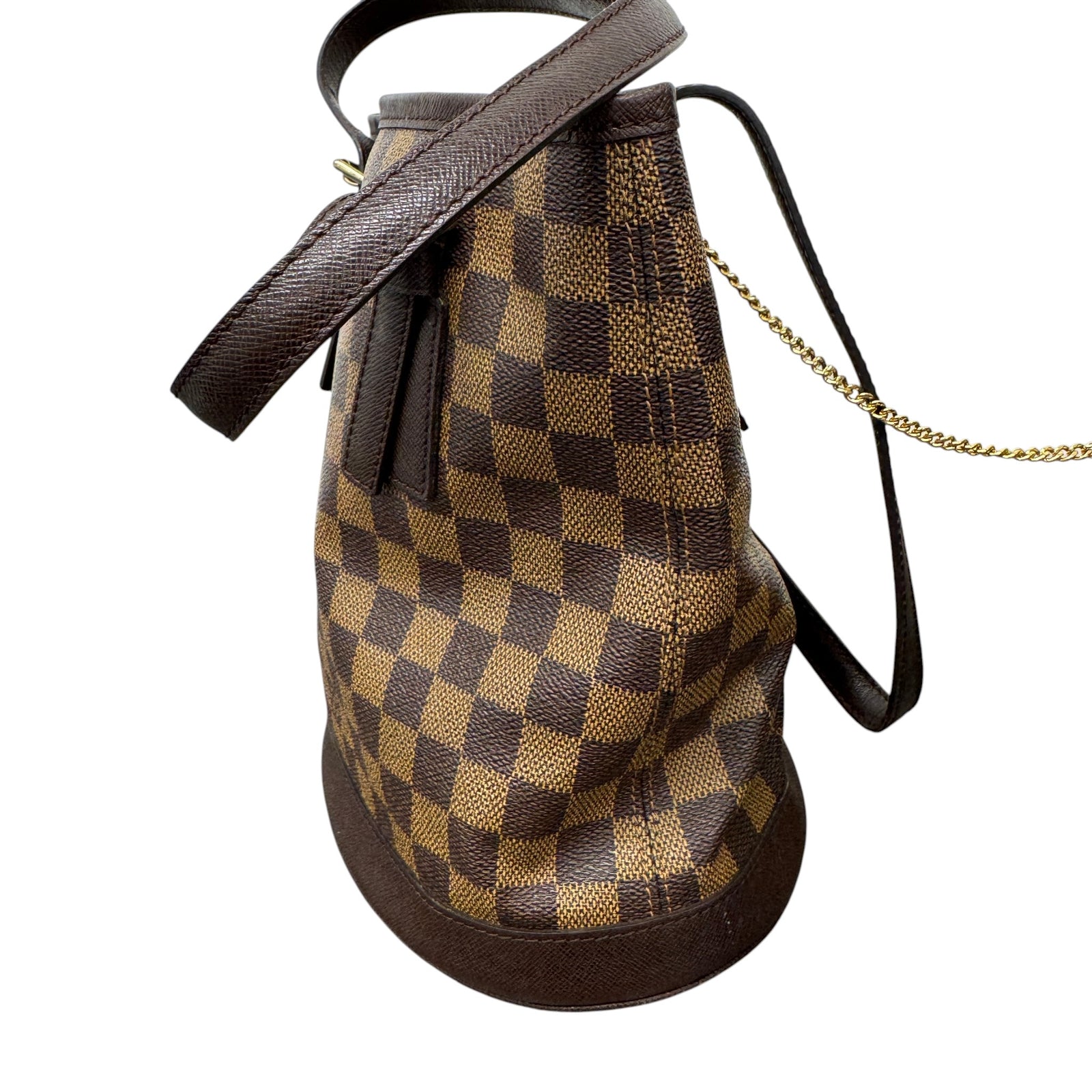 Women's Damier Ebene Marais Bucket Bag Brown - Photo 6