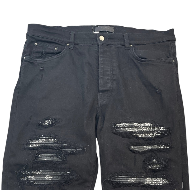 Men's MX1 Distressed Bandana Jeans Black Size XL / W36
