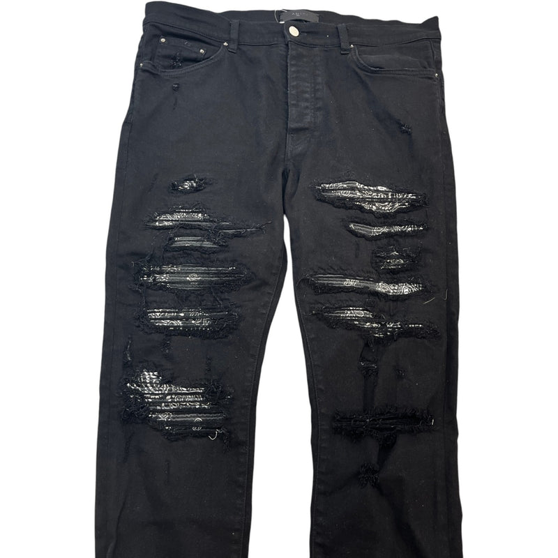 Men's MX1 Distressed Bandana Jeans Black Size XL / W36