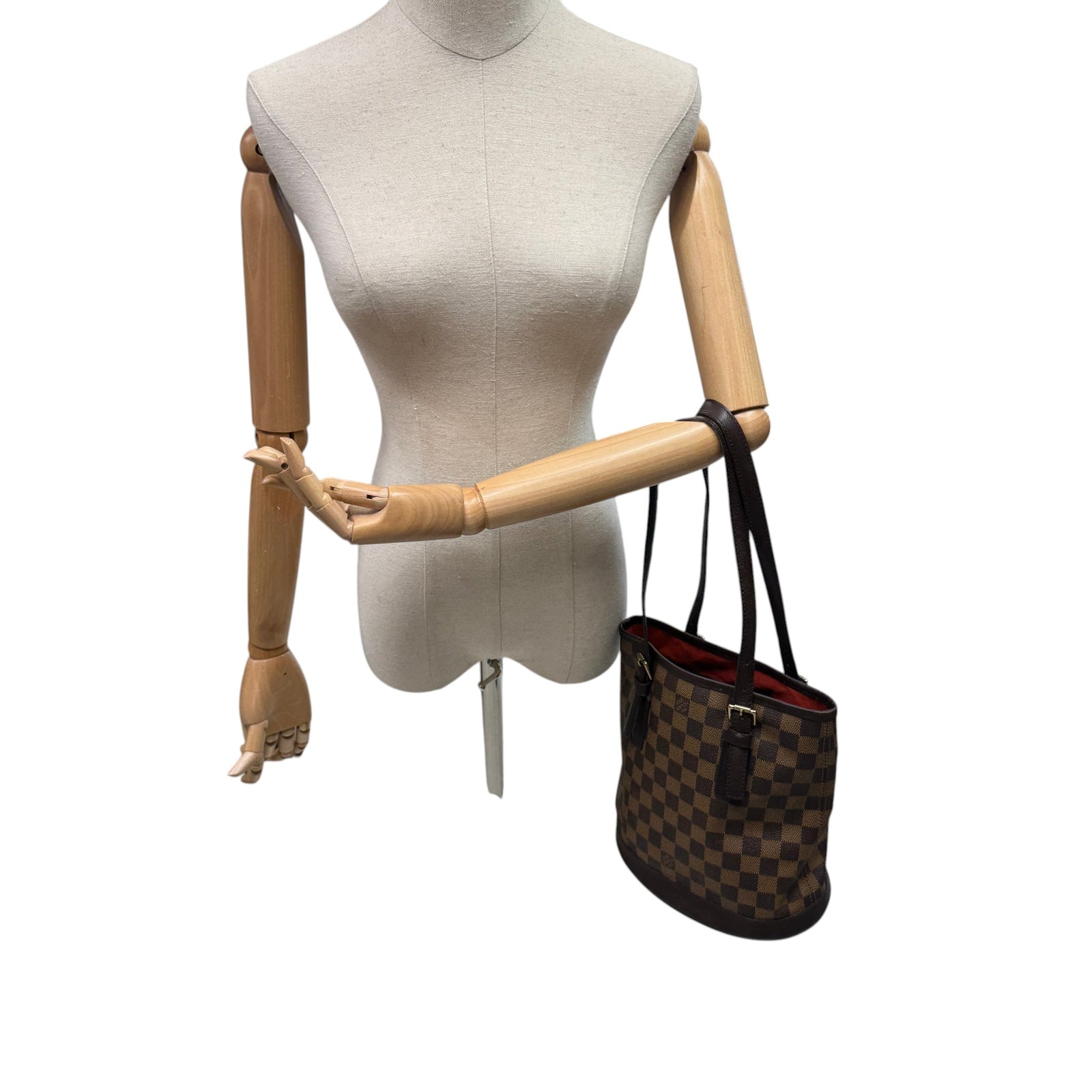 Women's Damier Ebene Marais Bucket Bag Brown - Photo 2