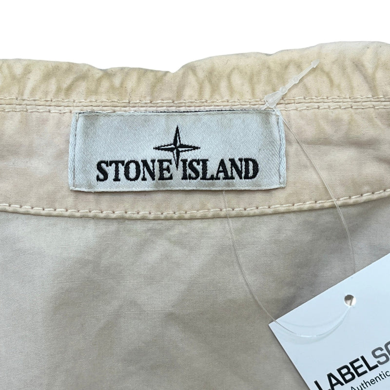 Men's Applique Logo OverShirt Beige Size M