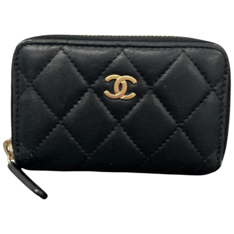 Women's CC Lambskin Quilted Coin Purse Black