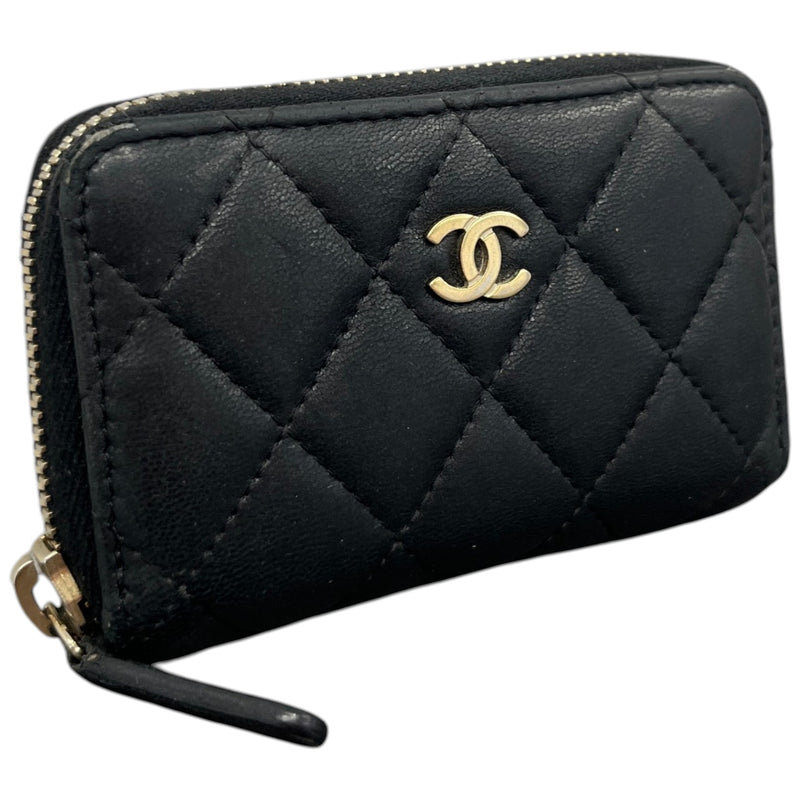 Women's CC Lambskin Quilted Coin Purse Black