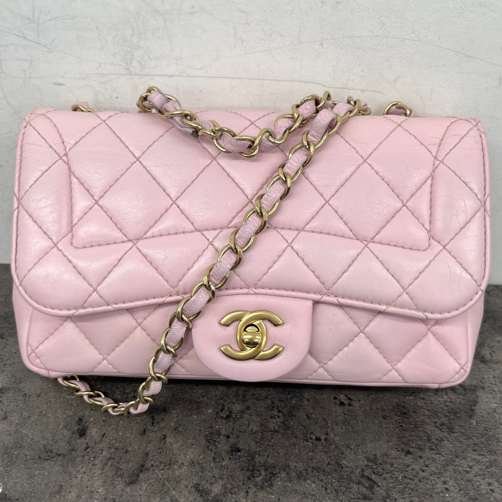 Women's Mini Lambskin Mademoiselle Chic Flap Handbag Pink - Photo 16