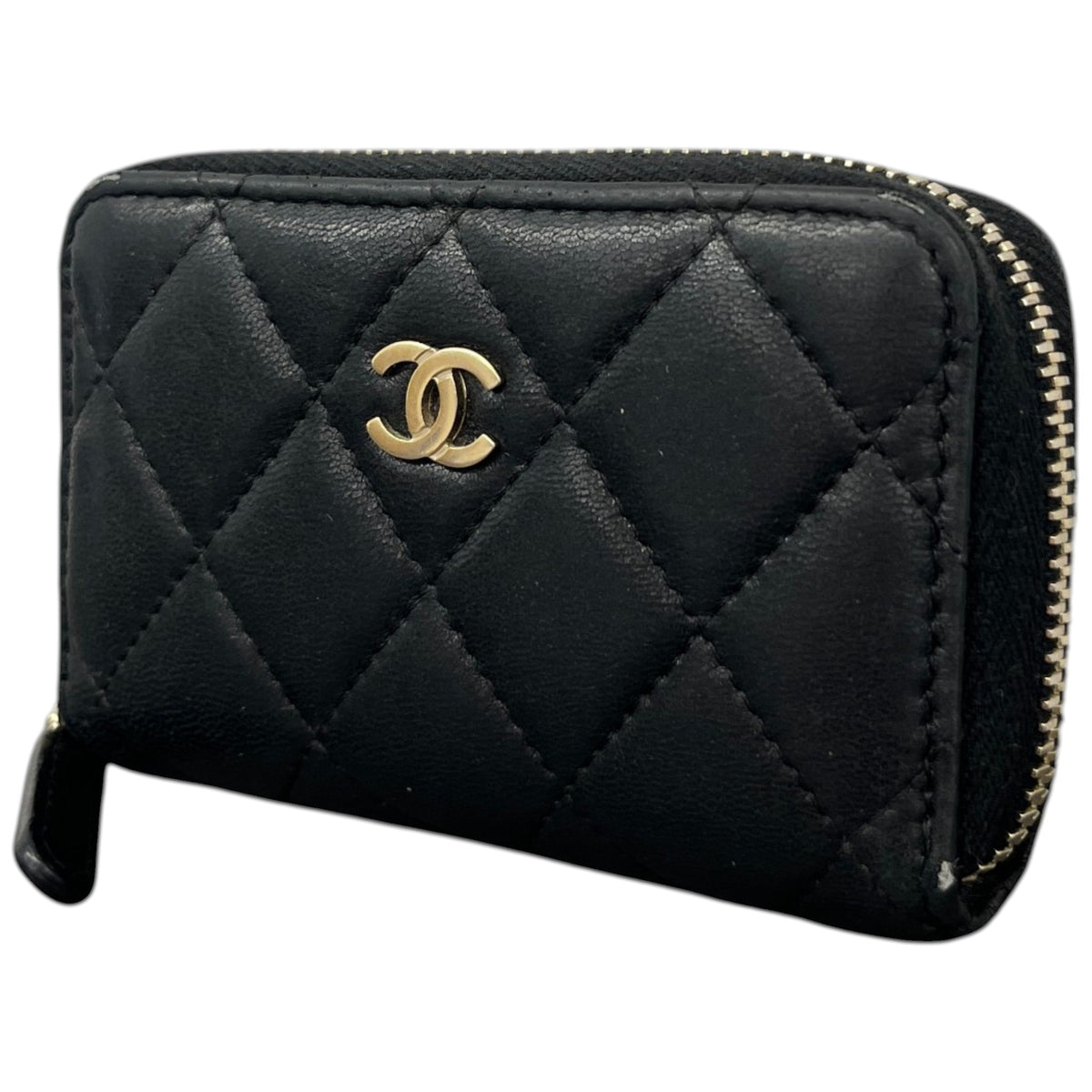 Women's CC Lambskin Quilted Coin Purse Black - Photo 4