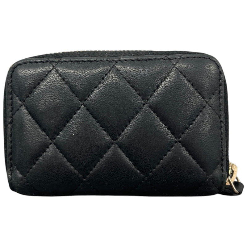 Women's CC Lambskin Quilted Coin Purse Black