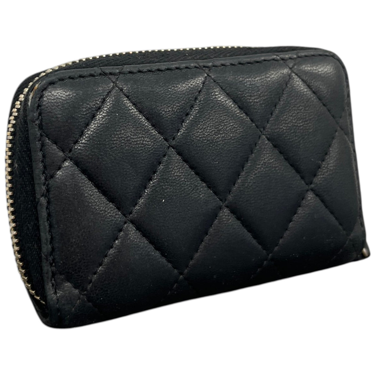Women's CC Lambskin Quilted Coin Purse Black - Photo 8