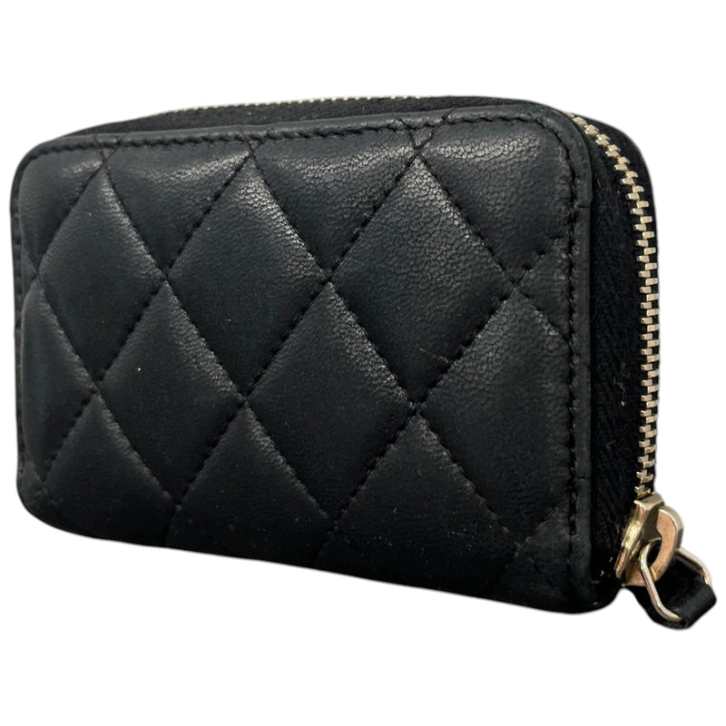 Women's CC Lambskin Quilted Coin Purse Black