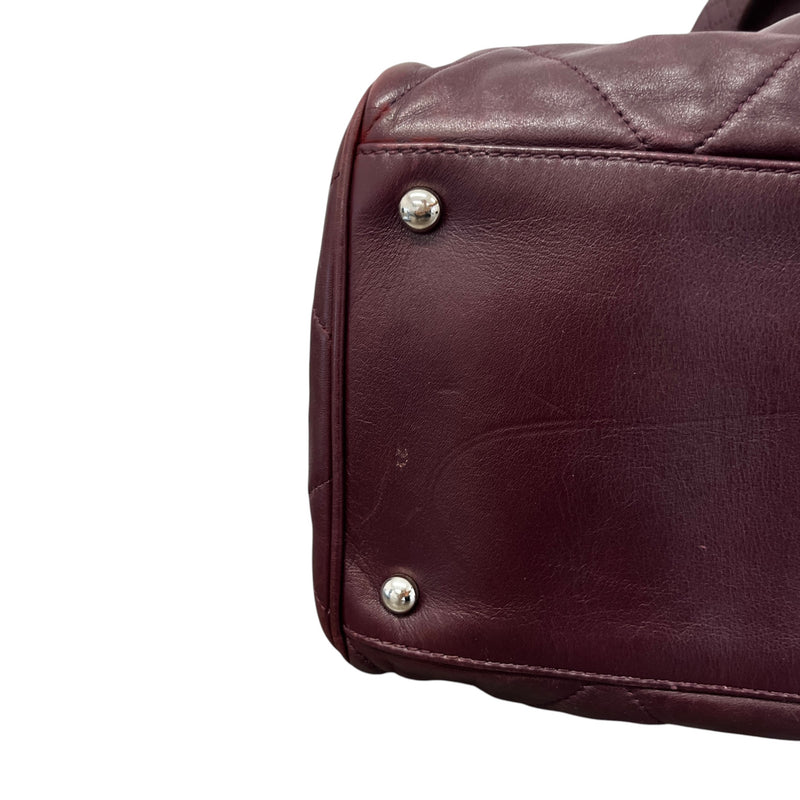 Women's Paris-Londres Door Latch Tote Handbag Burgundy