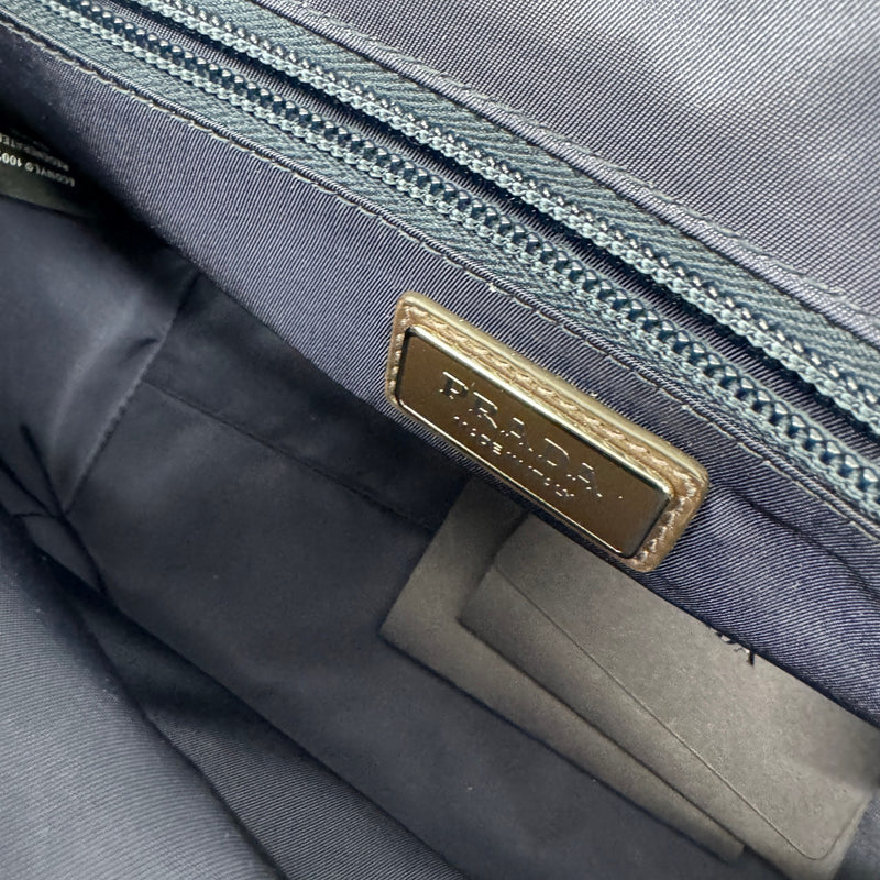 Men's Re-Nylon Plaque Logo Messenger Bag Navy