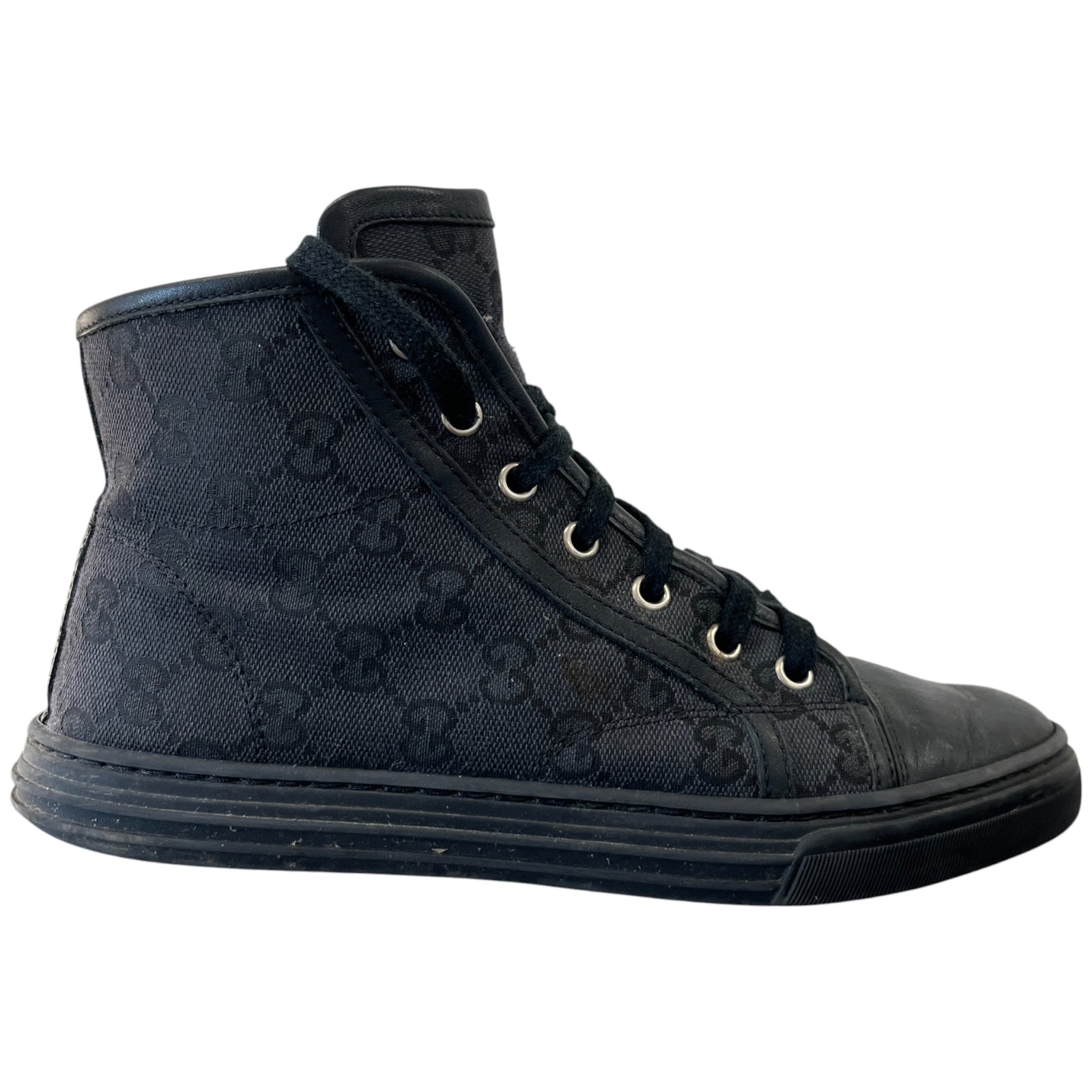 Women's Gg Monogram High Trainers Black Size EU 37 / UK 4 - Photo 1