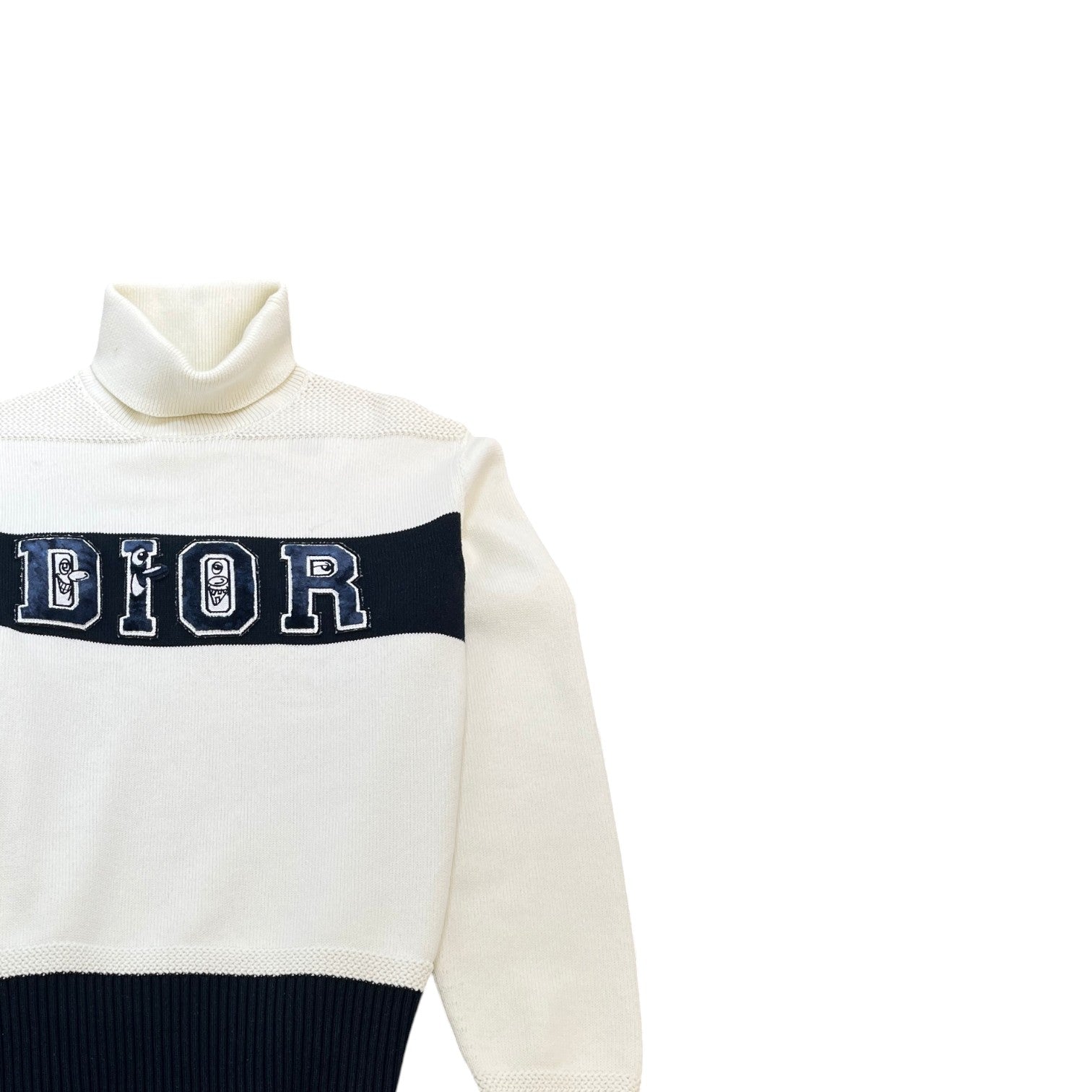 Men's X Kenny Scharf Turtleneck Jumper Cream Size XL - Photo 3